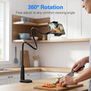 MAGIPEA Gooseneck Phone Holder for Bed, 30in Flexible Overhead Cell Phone Mount for Desk, Hands-Free Viewing Clamp Stand Compatible with iPhone 17 16 15 Pro Max and 3.5-7" Devices photo 5