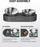 PETKIT 304 Stainless Steel Elevated Cat Bowls&Dog Bowls,Raised Cat Food and Water Bowl Set, Non-Slip, Anti Vomiting 15°Tilted Cat Small Animal Plate — 4