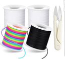 1 mm Stretchy Bracelet String with Scissors Beading Needle, 4 Rolls,660FT — 1