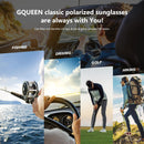 GQUEEN Classic Pilot Polarized Sunglasses Men Women Retro Shades UV400 MOS1 | F Black Frame/Blue Lens | Model F — 5