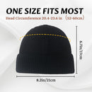 Wool Fisherman Beanies for Men Women Short Cuff Knit Beanie - Blue — 7