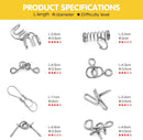 Metal Wire Puzzle 16-Piece Set with Pouch – IQ Test Brain Teaser Disentanglement Chinese Ring Fidget Toy for Kids & Adults – Portable Party Favor — 2