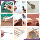 Swpeet 46Pcs Leather Kit, Leather Working Tools and Supplies, Leather Craft Tool Kit with Waxed Thread Groover Awl Stitching Punch, Tracing Wheel, Sewing Needles, Other Leather Crafting Tools — 6
