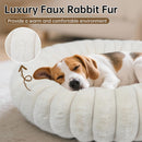 Donut Small Dog Bed Round Calming Kitten & Puppy Bed,20in White — 2