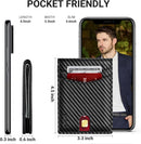 VATAN Wallet for Men Slim RFID Blocking Leather Credit Card Holder Wallet for 15 Cards, Bifold Minimalist Thin Wallet with 2 ID Windows & Cash Slot, With Gift Box (Carbon Fiber Black) — 4