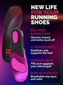 CRUVHEAL Running Gel Insoles - Athletic Shock Absorbing Insert (M) - Purple — 6