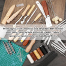 Leather Craft Tools, 60 Pieces Leather Working Tools and Supplies with Storage Bag Cutting Mat Prong Punch Groover Edge Creaser Stamping Carving Knife Awl Hammer for Craft Making DIY Sewing — 7
