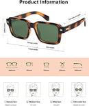 SOJOS Big Trendy Square Polarized Sunglasses Womens Mens, Retro Large Chunky Oversized Rectangle Shades SJ2345 | Dark Brown Pattern/Green — 5