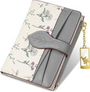 Wallets for Women- RFID Blocking- Soft PU Leather Bifold Coin Zipper Pocket Purse-Small flower wallet Credit Card Holder with ID Window (Green)
