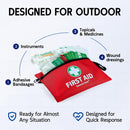 General Medi Mini First Aid Kit, 110 Piece Small First Aid Kit - Includes Emergency Foil Blanket, Scissors for Travel, Home, Office, Vehicle, Camping, Workplace & Outdoor (Red) | 110 Pieces — 8