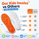 4D Cloud-Like Insoles for Kids & Youth - Memory Foam Shoe Inserts with Shock Absorption, Trim-to-Fit Arch Support for Healthy Development of Growing Feet (US Youth 3Y-4Y) - Orange — 2