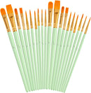 Soucolor Acrylic Paint Brushes Set,20 Pcs Pointed Tip Artist Paintbrushes | Mint Green | 20-Pack — 1