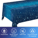 Space Tablecloth Gatherfun Space Stars Theme Party Supplies Starry Night Tablecloth Waterproof Plastic Galaxy Table Cover for Birthday Party Decorations 54x108 Inch 3PCS — 3