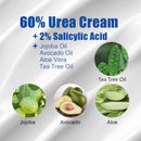 Urea Cream 60% plus 2% Salicylic Acid for Feet Maximum Strength - Lotion For Dry Cracked Feet Elbows Knees Heels Hands, Hydrates Foot Care for Softening and Moisturizing, Callus Remover 10.1oz — 4