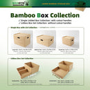 BAMOTTO CRAFTBAMBOO Large Lidded Bamboo Storage Bin 14.6”x10.2”x9.6” — 7
