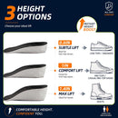 3 Pairs Height Increase Insoles for Men and Women - Comfort Height Booster Insoles with U-Shaped Heel Support - Breathable Steppers Insoles for Comfort and Confidence - 0.6IN & 1IN & 1.4IN - Black — 2