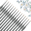 Golden Maple Miniature Paint Brushes, 15PC Model Brushes Micro Detail Paint Brush Set, Fine Detailing for Acrylics, Oils, Watercolors & Paint by Number, Figurine (Grey) | Gray — 1