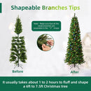 7.5ft Pre-Lit Slim Christmas Tree Douglas Fir — 7