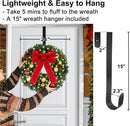 24" Christmas Wreath with LED String Lights and Ball Ornaments- Artificial Pine Prelit Christmas Door Wreath Garland Battery Operated with Timer - Including Wreath Hanger, Ornaments Decorations — 7