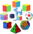 Vdealen 11 Pack Speed Cube Set Puzzle Cube Bundle Fidget Ball 2x2 3x3 4x4 Pyramid Dodecahedron Skewb Snake Infinity Magic Cube, Smooth Cube Pack Toys Gift for Kids & Adults — 1