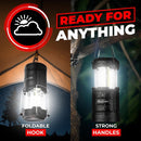GearLight Camping Lantern - 2 Portable LED Battery Powered Lantern with Magnetic Base and Foldable Hook for Emergency Use or Campsites, Essential Hurricane Survival Kit with Batteries - Black | Black (Battery Powered) — 6