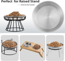 WROSWT Stainless Steel Cat Bowls,Whisker Friendly Shallow Cat Dishes for Food and Water,Non-Slip Silicone Bottom,Heavy Duty,Replacement Kitten Metal Plate for Elevated Stands,2 Pack — 5