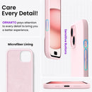 ORNARTO Compatible with iPhone 15 Case 6.1, Slim Liquid Silicone 3 Layers Full Covered Soft Gel Rubber Phone Case, Anti-Scratch Shockproof Protective Cover 6.1 Inch, Chalk Pink — 5