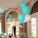 Teal Blue Silver Balloons, 50Pcs 12Inch Teal and Silver Balloons Turquoise Blue White Silver Confetti Latex Balloons for Birthday Baby Shower Party Decorations — 6