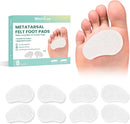 Welnove Ball-of-Foot Cushions for Women Men - 1/8" and 1/4" Thick - Felt Metatarsal Pads for Forefoot Support - Soft Foot Pads for Metatarsalgia, Morton’s Neuroma, Fit for High Heels,Shoes(4 Pairs) 1