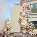 Dusty Pink Beige Balloons, 60Pcs Girls Women Pastel Birthday Party Balloons | Pink White — 6