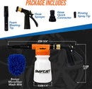 SwiftJet Car Wash Foam Gun + Microfiber Wash Mitt - Foam Cannon Works with Any Soap - Garden Hose Car Foam Sprayer - Car Wash Kit - Car Accessories Foam Blaster (Orange Foam Gun with Mitt) — 2
