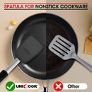 Unicook 2-Piece Silicone Spatula Turner Set for Everyday Cooking, Black — 5