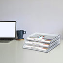 Acrimet Horizontal Triple File Folder Organizer Sorter, Letter Size, Clear — 3