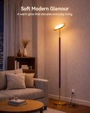 JOOFO Wood LED Torchiere Floor Lamp with Remote, 3000LM Dimmable — 6