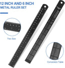 Architectural Scale Ruler with Straight Ruler, Imperial Measurements 12'' | Black-A&S — 3