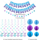 meowtastic Birthday Decorations Happy Birthday Banner with Honeycomb Balls | FrozenBanner | Snow — 7