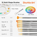 Shuttle Art Outdoor Acrylic Paint Set, 36 Colors 2oz/60ml Waterproof Acrylic Paint with 10 Brushes 1 Palette, Rich Pigmented Paints for Artists, Beginners on Rocks, Wood Crafts, Garden Statues — 8