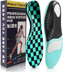 ROCKTAKIN Kids Arch Support Shoe Insoles, Plantar Fasciitis Orthotics Inserts Strong Support for Children's High Arch, Flatfoot Pain Relief, Posture Improve - Blue — 1