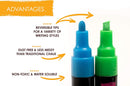 Bandle B. Chalk Markers - 8 Vibrant, Erasable, Non-Toxic, Water-Based, Reversible Tips. For Glass or Chalkboard Markers for Businesses, Restaurants, Liquid Drawing Chalk (Vibrant 6mm) — 2