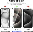 NEW'C for iPhone 15 Pro Max Screen Protector + Camera Lens Protector — 2