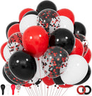 68Pcs Red Black White Latex Balloons 12 Inch with Black Red Confetti Balloons for Birthday, Wedding, Baby Shower, Graduation Poker Card Party. | Heihongbai — 1