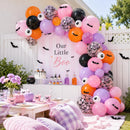 Halloween Balloons Pastel Pink Black Spooky One Halloween Party Decorations | Pink Purple - Bat | 12inch-35pcs — 6