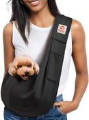 Tomkas Small Dog Sling Carrier - Classic Pocket & Classic Strap - Wrap Carrier - for 3-10 lbs Pets(Black) — 1