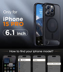 Temdan Magnetic Compatible with iPhone 15 Pro Case, [Built-in Invisible Kickstand][Compatible with MagSafe] [Military Grade Shockproof] Slim Translucent Matte Phone Case for iPhone 15 Pro 6.1" — 2