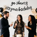 BEISHIDA Glitter Black Pre-Strung Go Shawty It's Your Birthday Banner Decor — 6