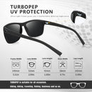 Square Polarized Sunglasses for Men and Women Lightweight Frame Sun Glasses with UV Protection — 5