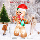 Christmas Inflatable Gingerbread Man, Blow Up Holiday Party Decor with Build-in LED Lights, Waterproof Inflatable Christmas Decorations for Outdoor Roof Yard Lawn Garden Indoor (Brown, 8FT) — 7