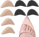 Toe Inserts for Shoes Too Big, 4 Pairs Shoe Inserts for Women Men, Foam Toe Filler, Shoe Fitters, Black and Beige - Black + Beige, 4 Pairs — 1