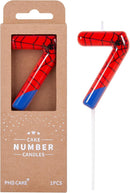 PHD CAKE 2.76 Inch Number 7 Spider Birthday Candles, Spider Cartoon Themed Number Candles, Cake Number Candles, Party Celebration | Spider Theme — 1