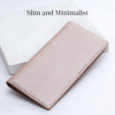 Bveyzi Ultra Slim Thin Leather RFID Blocking Credit Card Holder Bifold Clutch Wallets for Women - Rose Gold - Leather — 2